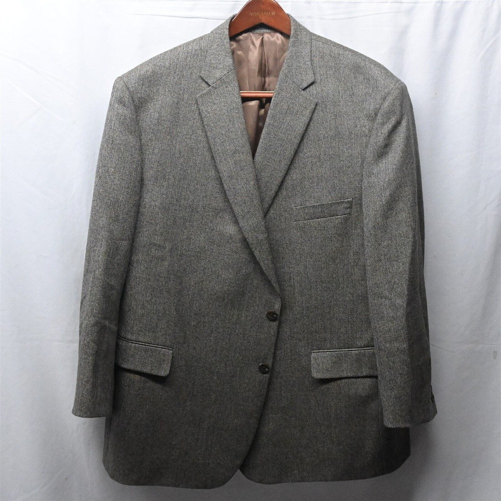 Jean-Paul Germain 50R Brown Tweed 2 Button Blazer‎ Jacket Sport Coat